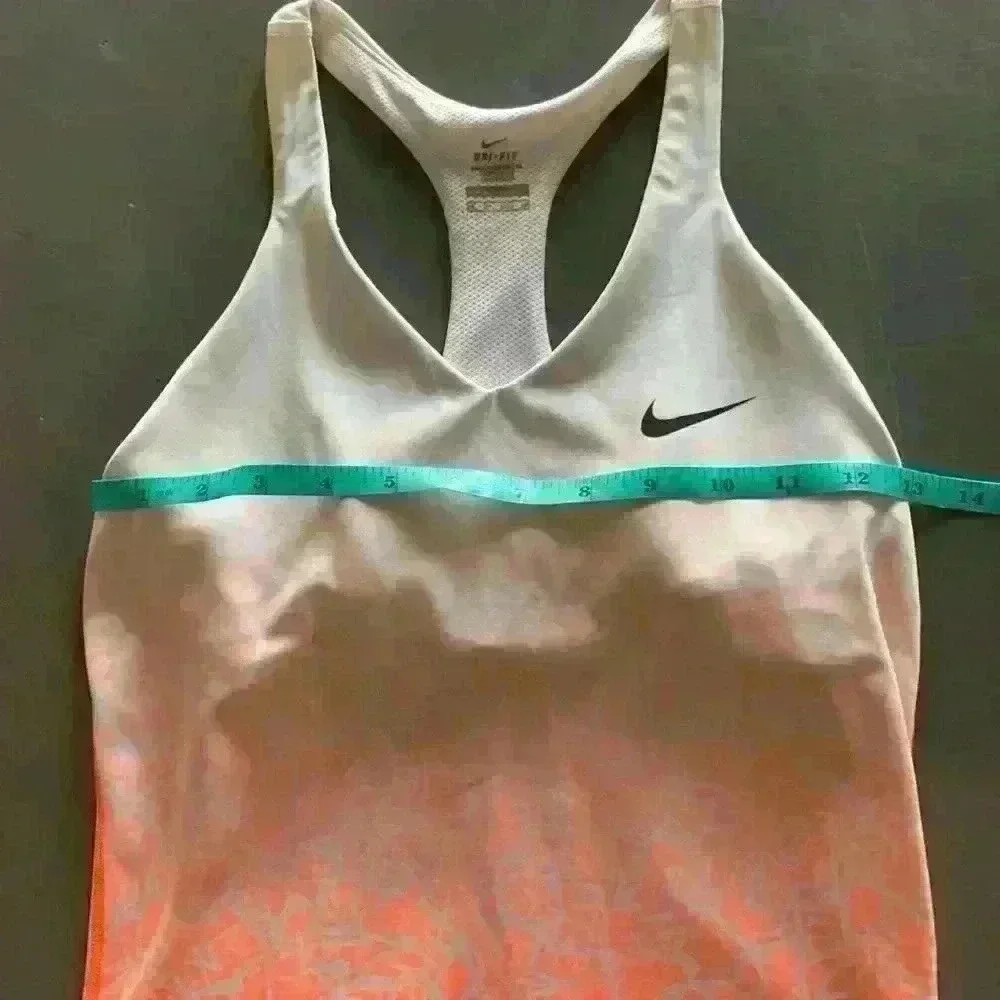 Nike Dri-Fit Orange White Ombre Advantage Printed Racerback Tank Top Size XS